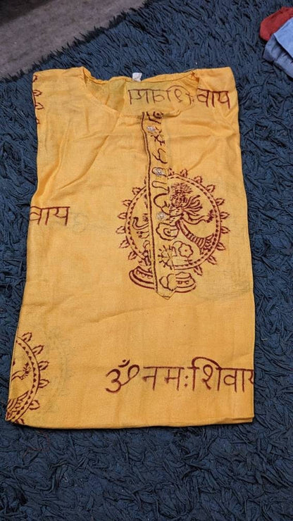 Handmade Om Shirt, Vintage Boho Style, Unisex Festival Tunic (Small)