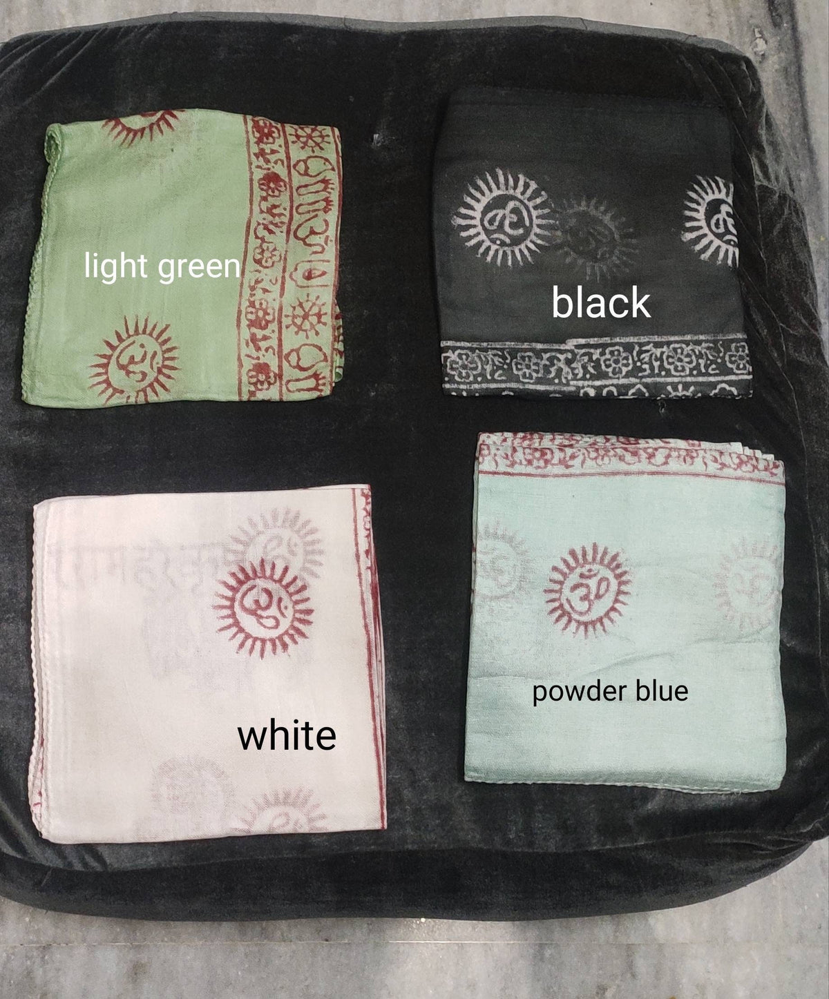 Cotton Om Print Scarf, Lightweight Summer Shawl