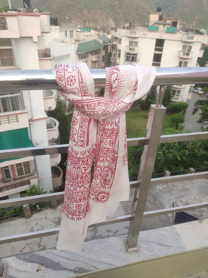Meditation scarf, Large yoga scarf , Sarong -Pareo , Om Yoga shawl Indian mantra print